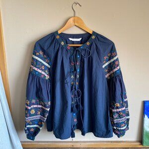 Zara Trafaluc embroidered shirt-jacket - size L